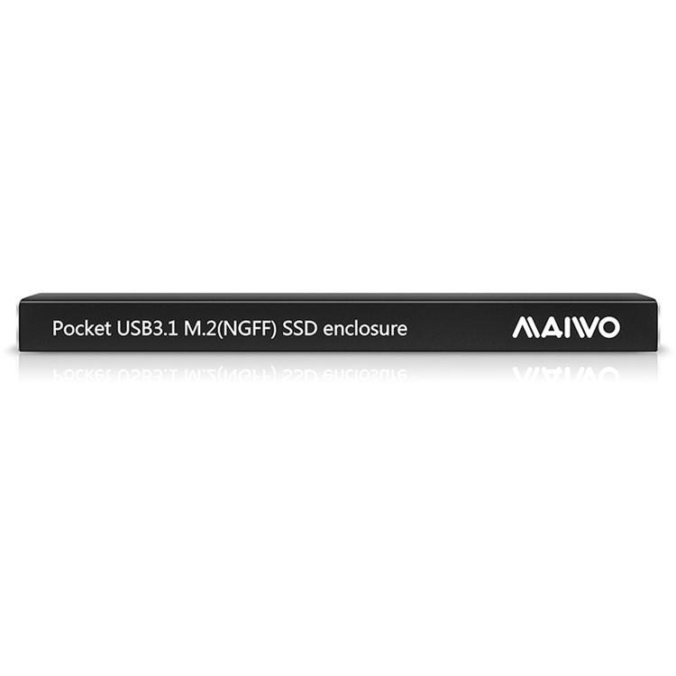 MAIWO K16NC Aluminum Alloy Pocket Size USB3.0 M.2(NGFF) SDD Enclosure with Type-C Port - Black-3