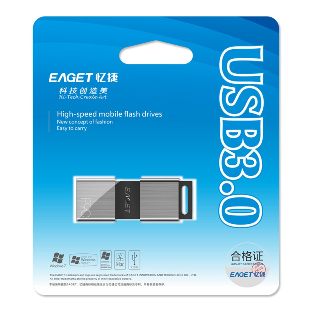 EAGET F90 de Alta Velocidade 32 gb USB 3.0 Capless USB Flash Drive