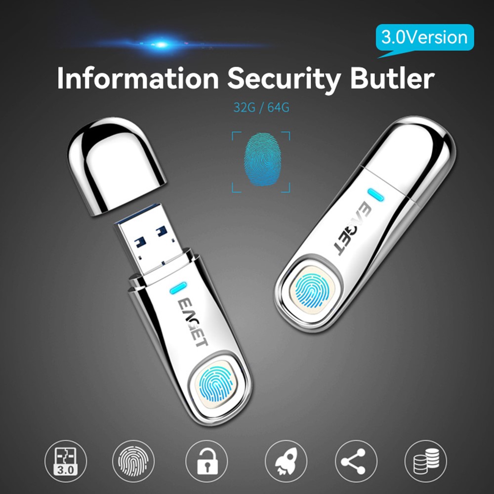EAGET FU60 USB 3.0 Unidad De Memoria Flash De Cifrado De Huellas Dactilares - 64G-6