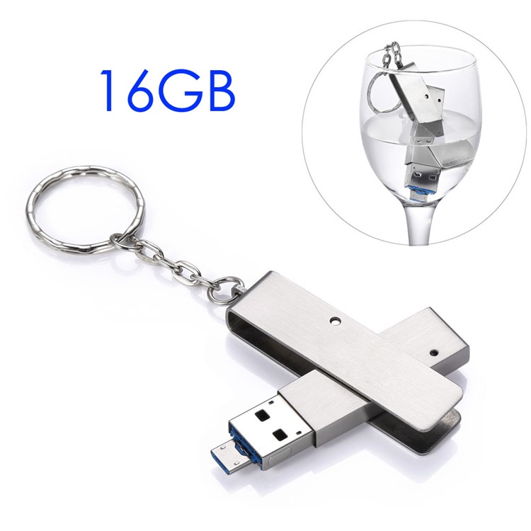 VITAS 16GB Metal Micro USB / USB 2.0 Flash Drive U Disk Waterproof OTG Mini U-Disk (UV-04-1-16G)-1