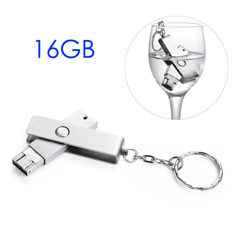 16GB UDP Chip USB2.0 + Micro USB OTG Flash Drive Waterproof Metal U Disk for Laptop Smartphone-1