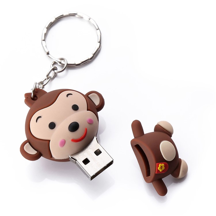 VITAS 32GB USB 2.0 High Speed Flash Drive Monkey Style PVC Keychain UV-08-2