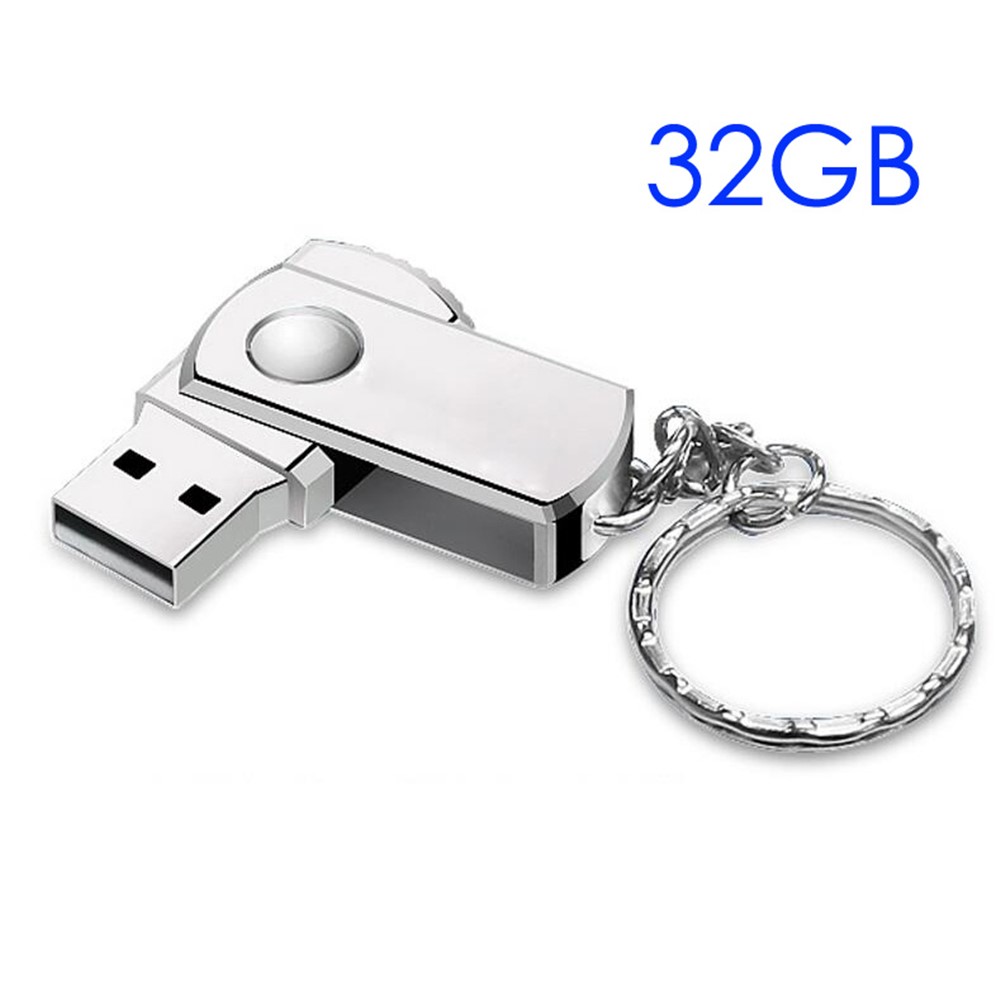 VITAS 32GB Rotatable Metal U Disk USB 2.0 High Speed Flash Drive with Key Chain-1