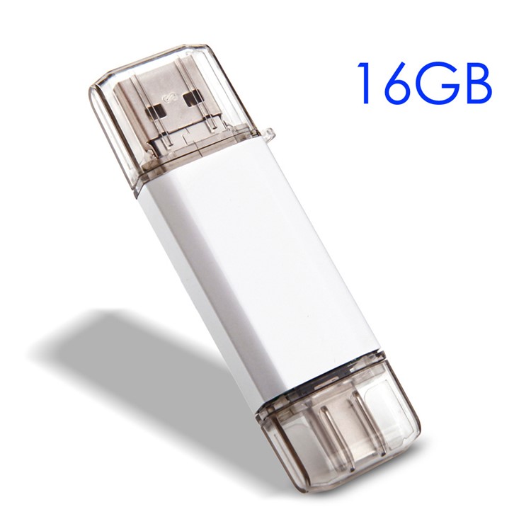VITAS 16GB Type-C / Micro USB / USB 2.0 Flash Drive U Disk Memory Stick (UV-01-16G) - White-1