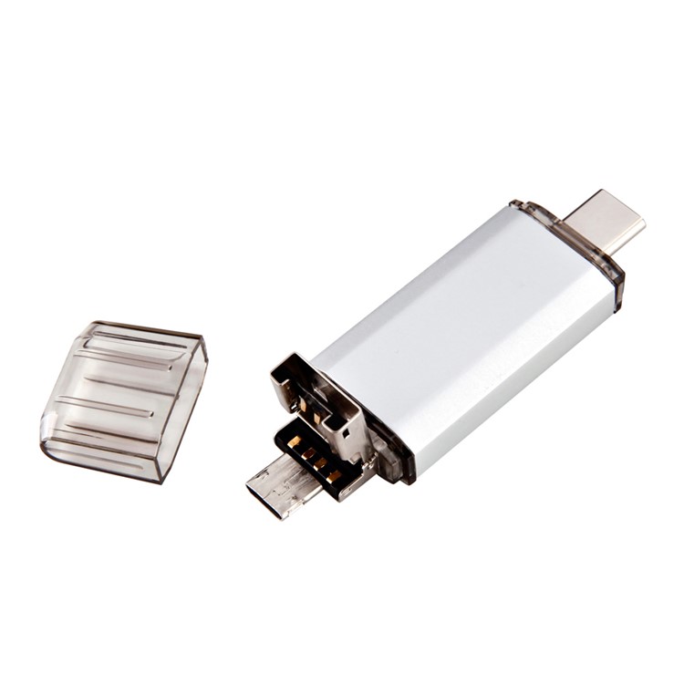 VITAS 32GB Flash Drive U Disk Type-C / Micro USB / USB 2.0 Memory Stick (UV-01-32G) - White-2