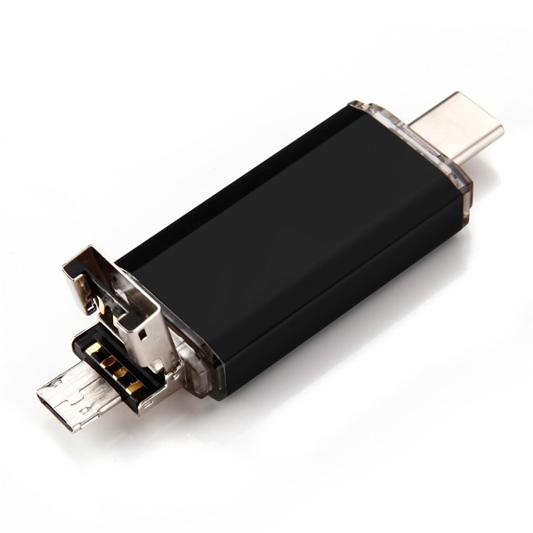 VITAS 32GB Tipo-c / Micro USB / USB 2.0 U Disco Flash Drive Memory Stick (uv-01-32g) - Preto-2