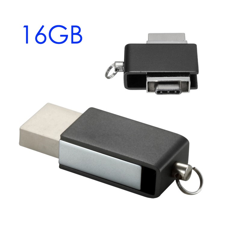 VITAS 16GB USB 3.0 + Type-C Flash Drive Disk UV-02-16G - Black-1