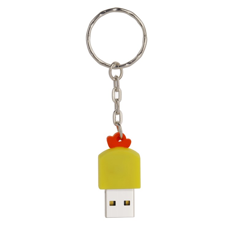 64G USB 2.0 U Disk Flash Drive Cartoon Chicken Style Memory Stick with Key Ring-4