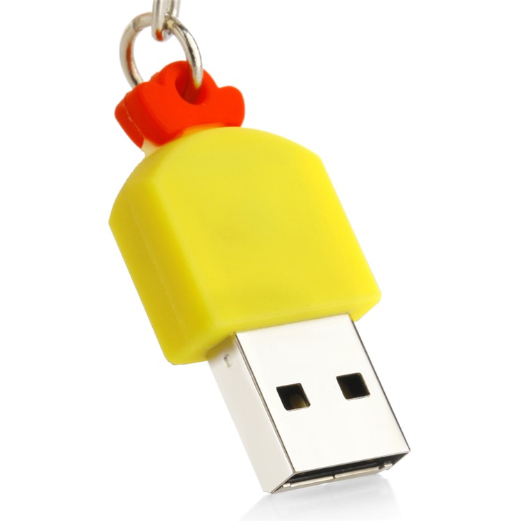 64G USB 2.0 U Disk Flash Drive Cartoon Chicken Style Memory Stick with Key Ring-5