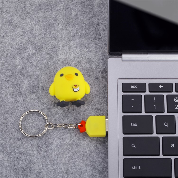 64G USB 2.0 U Disk Flash Drive Cartoon Chicken Style Memory Stick with Key Ring-7