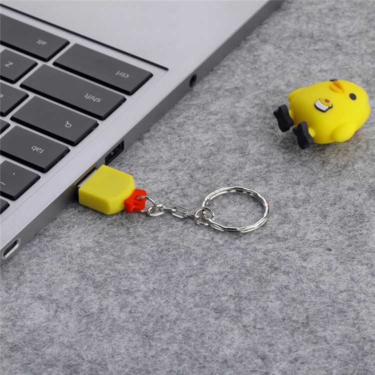 64G USB 2.0 U Disk Flash Drive Cartoon Chicken Style Memory Stick with Key Ring-8