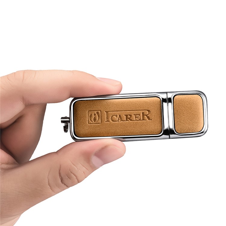 ICARER 16G Portable Flash Drive Genuine Leather USB Disk-4