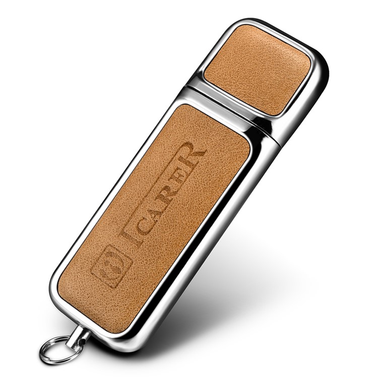 ICARER 16G Portable Flash Drive Genuine Leather USB Disk-5