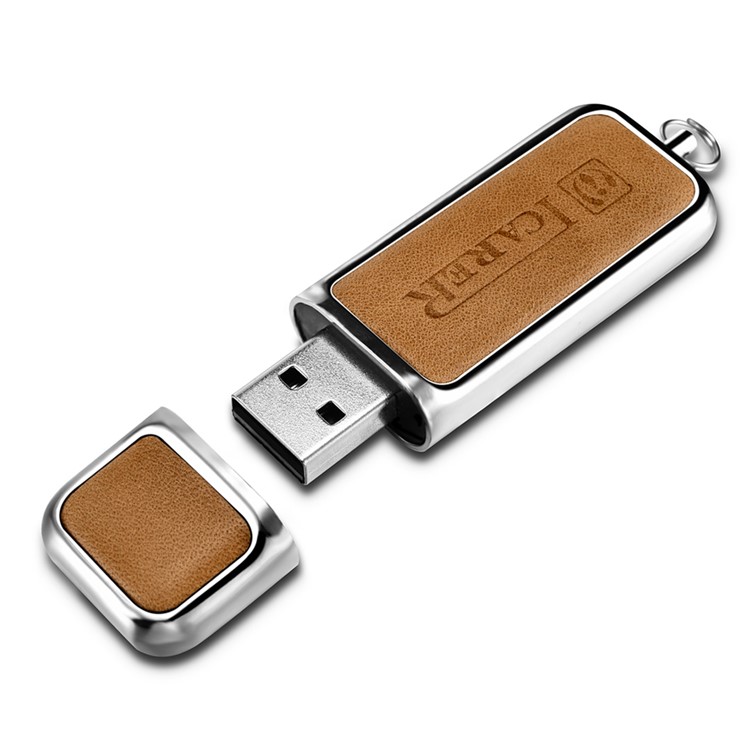 ICARER 16G Portable Flash Drive Genuine Leather USB Disk-6