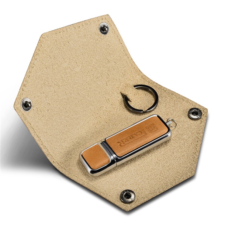 ICARER 16G Portable Flash Drive Genuine Leather USB Disk-8