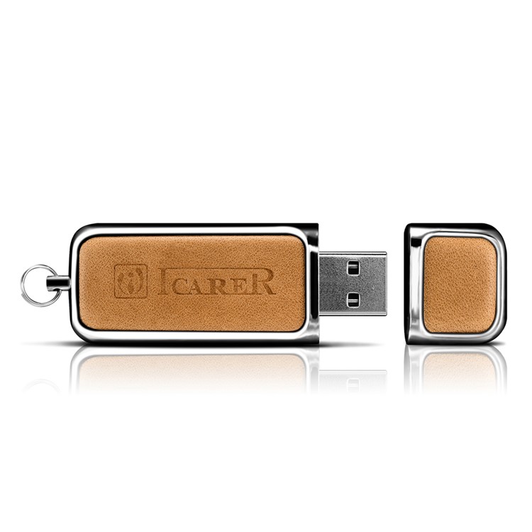 ICARER 16G Portable Flash Drive Genuine Leather USB Disk-9