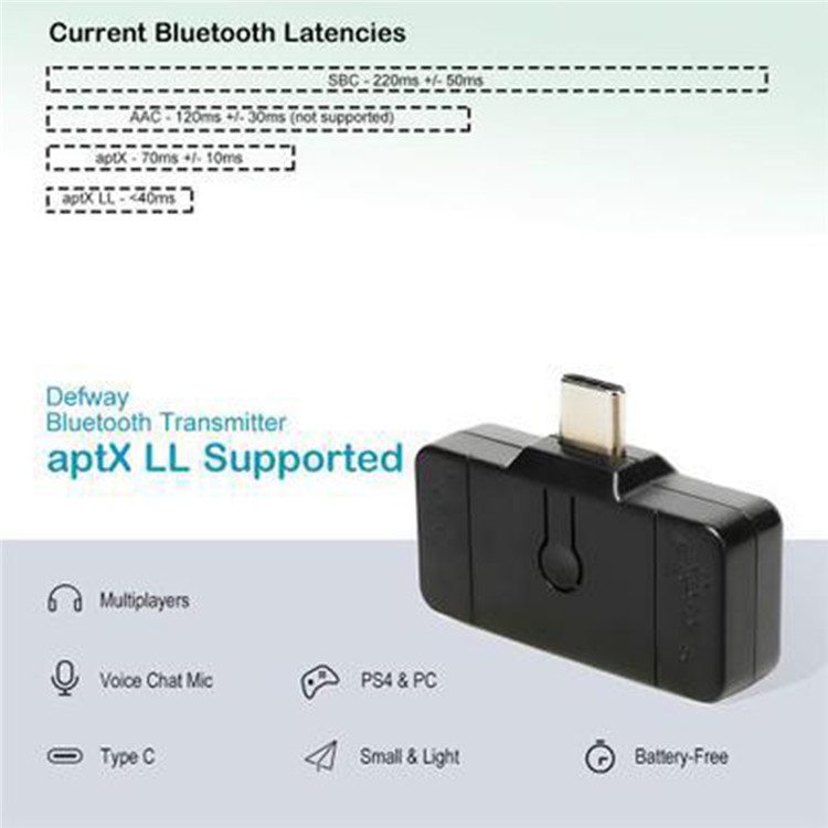 Mini Wireless Type-C to USB Bluetooth Adapter Receiver with Plug Computer Sound Audio Stereo Transmitter TV Music Adapter for PC - Black-9