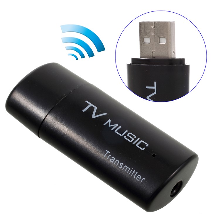 3.5mm Aux Portable Stereo Bluetooth Audio Transmitter Wireless Music TS-BT35F05 - Black-1