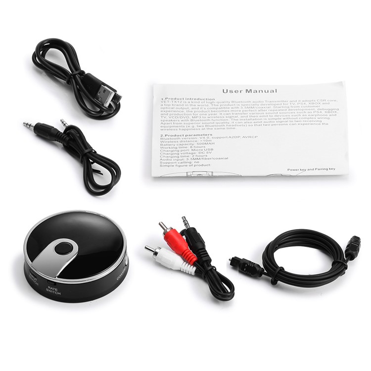 TX12 Bluetooth Transmitter Digital Optical Fiber Toslink Wireless Audio Adapter Stereo Music Stream Video Dongle-13