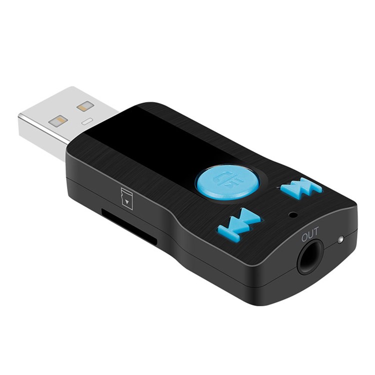 BC07 Bluetooth USB Receiver Support TF Card / 3.5mm Audio Output - Black-4