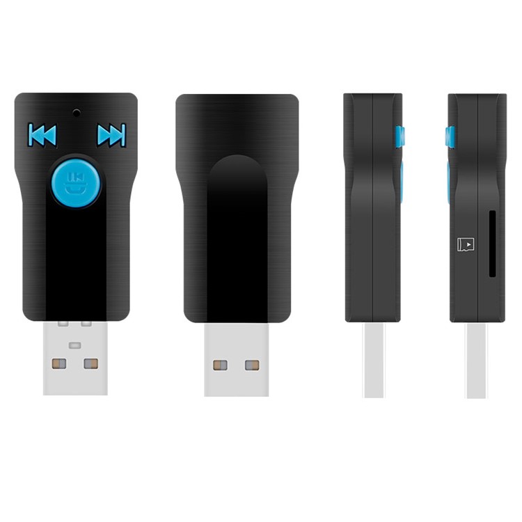 BC07 Bluetooth USB Receiver Support TF Card / 3.5mm Audio Output - Black-5