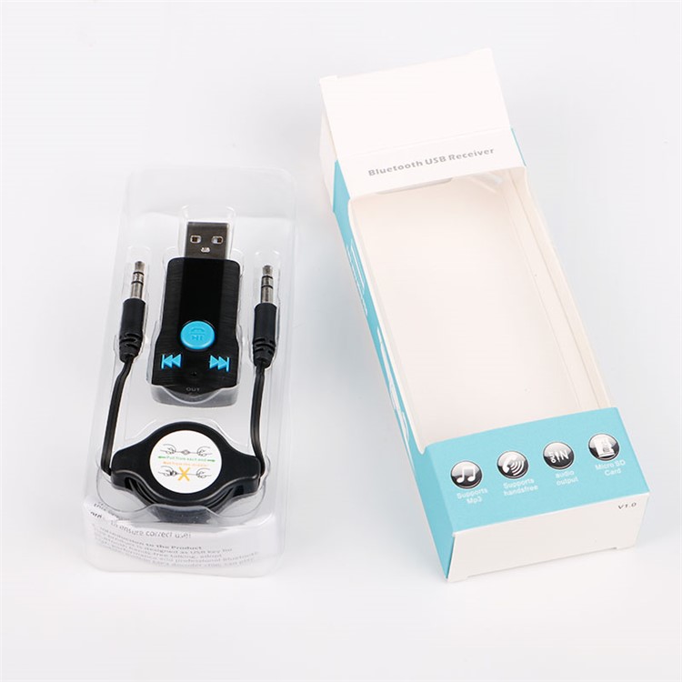 BC07 Bluetooth USB Receiver Support TF Card / 3.5mm Audio Output - Black-6