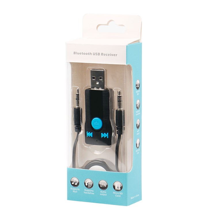 BC07 Bluetooth USB Receiver Support TF Card / 3.5mm Audio Output - Black-7