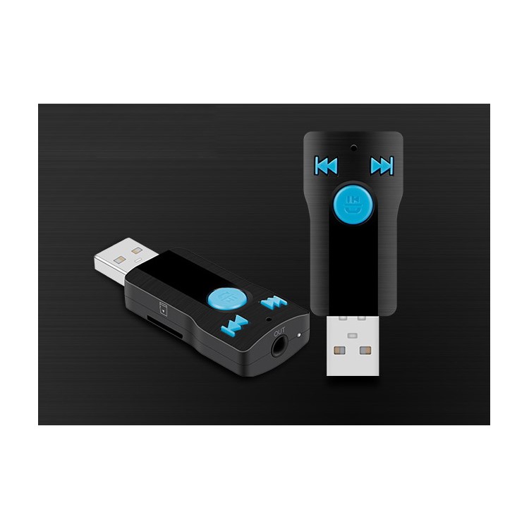 BC07 Bluetooth USB Receiver Support TF Card / 3.5mm Audio Output - Black-8