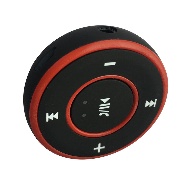 J110B Mini Car Wireless Bluetooth Music Receiver with Built-in Microphone and Collar Clip - Red-1