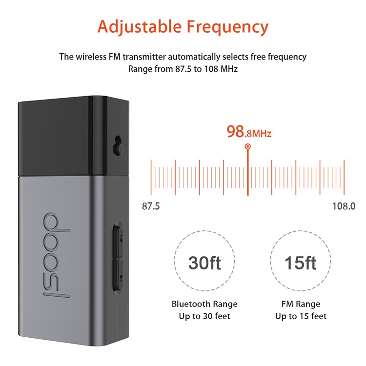 Doosl DSER106 Bluetooth Universal Wireless In-Car Radio Adapter FM Modulator Music Player-3
