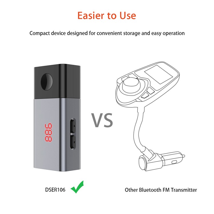 Doosl DSER106 Bluetooth Universal Wireless In-Car Radio Adapter FM Modulator Music Player-7