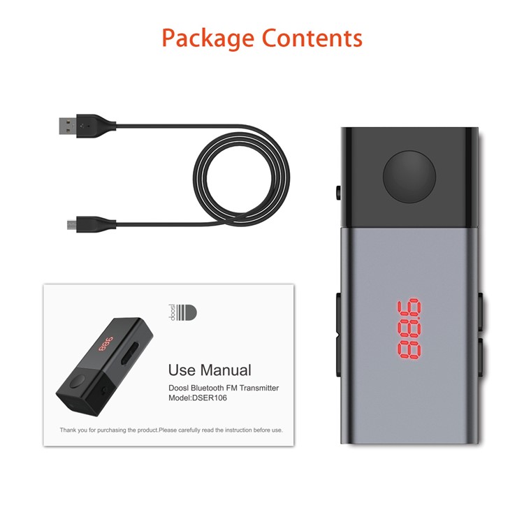 Doosl DSER106 Bluetooth Universal Wireless In-Car Radio Adapter FM Modulator Music Player-8