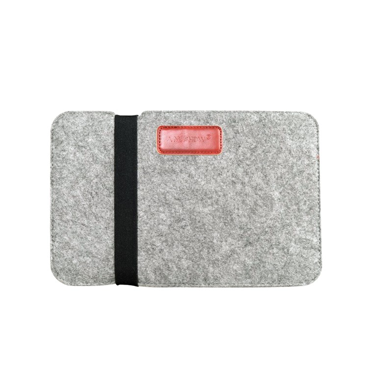 J.M.SHOW Crazy Horse PU Leather Wool Felt Pouch Cover for Macbook Pro / Air 13.3 inch, Size: 33 x 23cm - Red-2