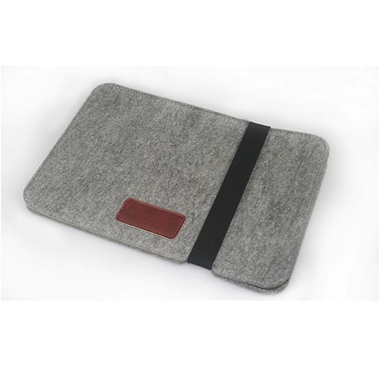 J.M.SHOW Crazy Horse PU Leather Wool Felt Pouch Cover for Macbook Pro / Air 13.3 inch, Size: 33 x 23cm - Red-6