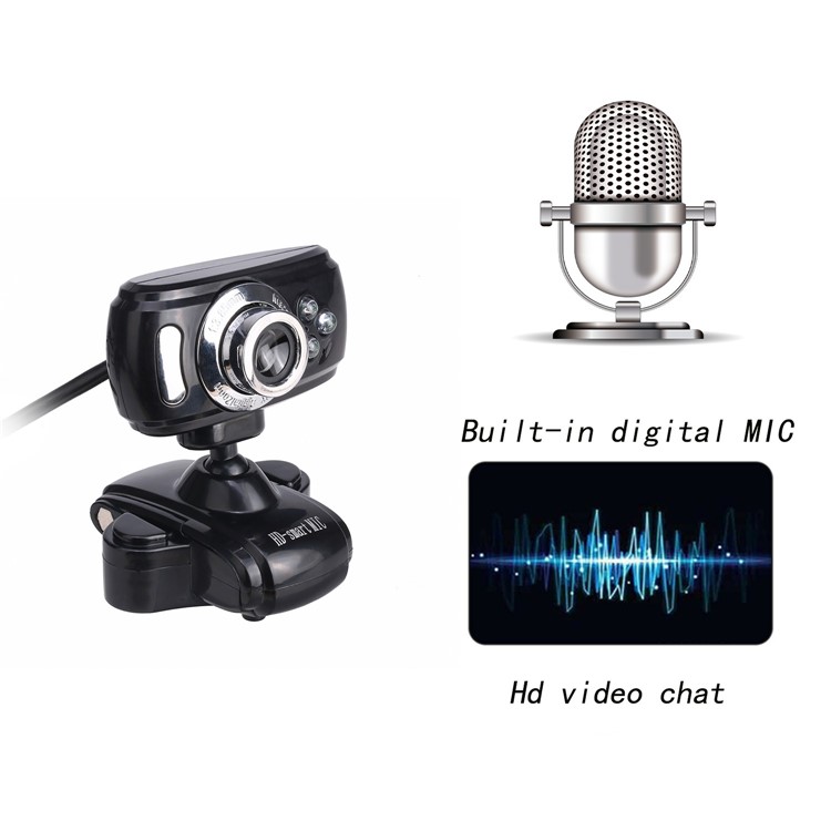 A20 MIC Webcam HD 1080P 30FPS Auto Focus Computer Web Cam USB Camera with Sound Absorption MIC - Black-13