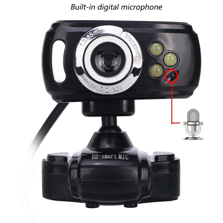 A20 MIC Webcam HD 1080P 30FPS Auto Focus Computer Web Cam USB Camera with Sound Absorption MIC - Black-14