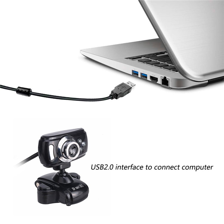 A20 MIC Webcam HD 1080P 30FPS Auto Focus Computer Web Cam USB Camera with Sound Absorption MIC - Black-9