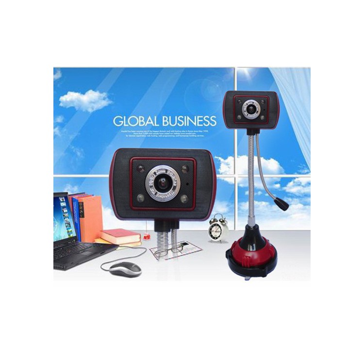 HD Computer Camera 360 Degree Rotation No Drive with Microphone Night Vision Digital Cam for Desktop Laptop PC-3