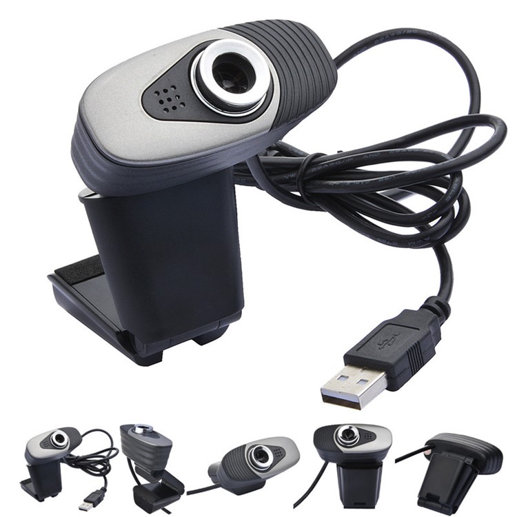 A871 Computer 480 Pixel USB 2.0 Camera with Built-in Digital Mic - Black-1