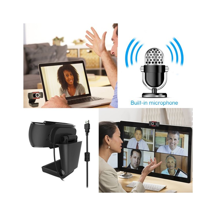 HXSJ S80 USB Web Camera 1080P HD 2MP Computer Camera Webcams Built-In Sound-absorbing Microphone 1920*1080 - Black-9