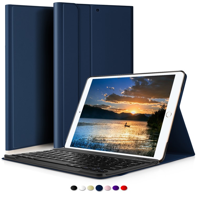 

Detachable Bluetooth Keyboard Leather Stand Protective Case for iPad Pro 10.5 (2017) - Dark Blue