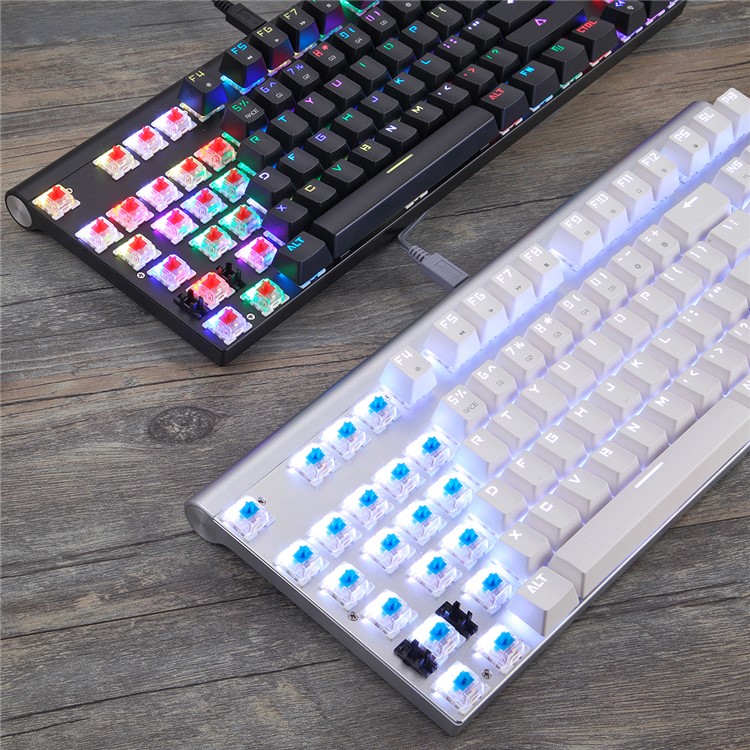 MOTOSPEED CK101 87 Keys Red Switches RGB Backlight USB Wired Mechanical Keyboard - Black-8