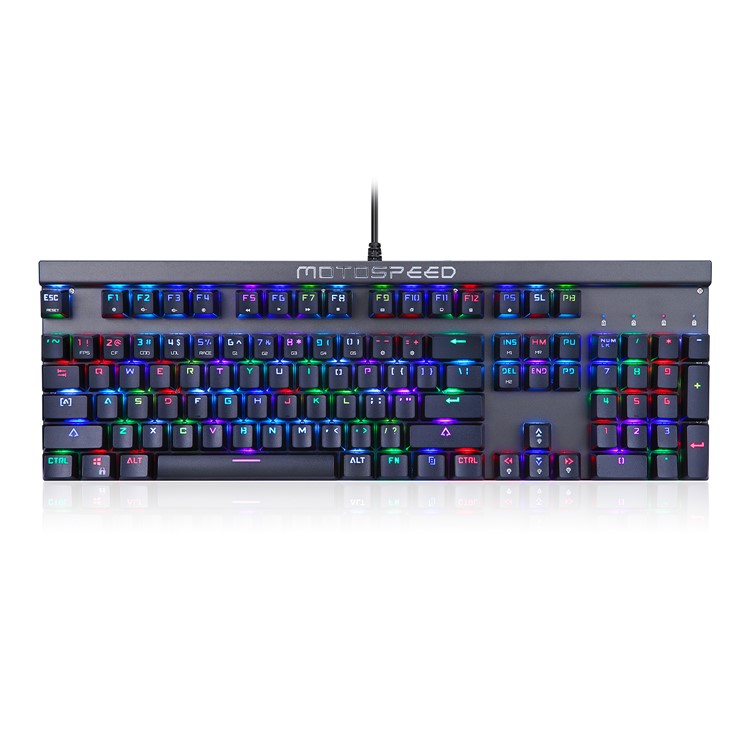 MOTOSPEED CK103 USB Wired Keyclick Mechanical Keyboard with RGB LED Backlit - Black-1