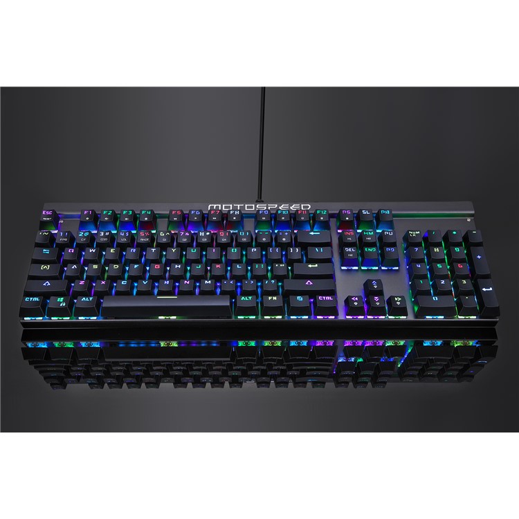 MOTOSPEED CK103 USB Wired Keyclick Mechanical Keyboard with RGB LED Backlit - Black-6