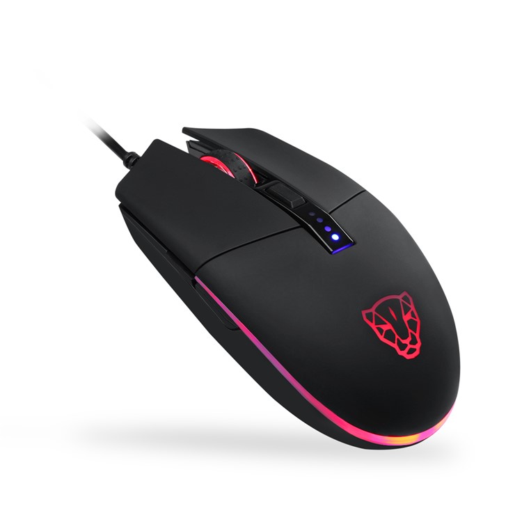 MOTOSPEED V50 4000DPI 6 Buttons Breathing LED Optical Wired Gaming Mouse - Black-1