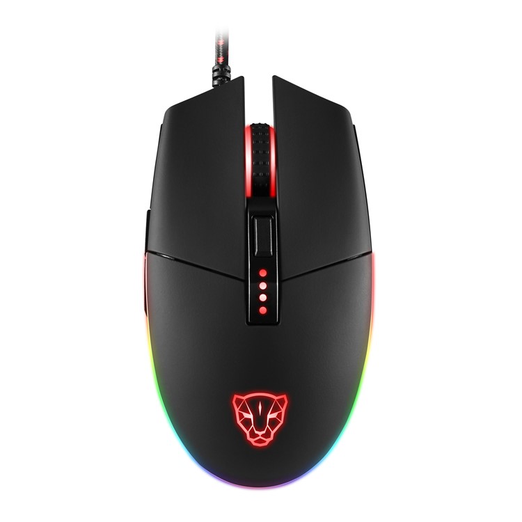 MOTOSPEED V50 4000DPI 6 Buttons Breathing LED Optical Wired Gaming Mouse - Black-2