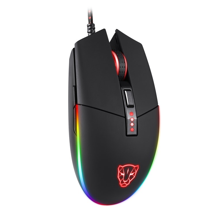 MOTOSPEED V50 4000DPI 6 Buttons Breathing LED Optical Wired Gaming Mouse - Black-3