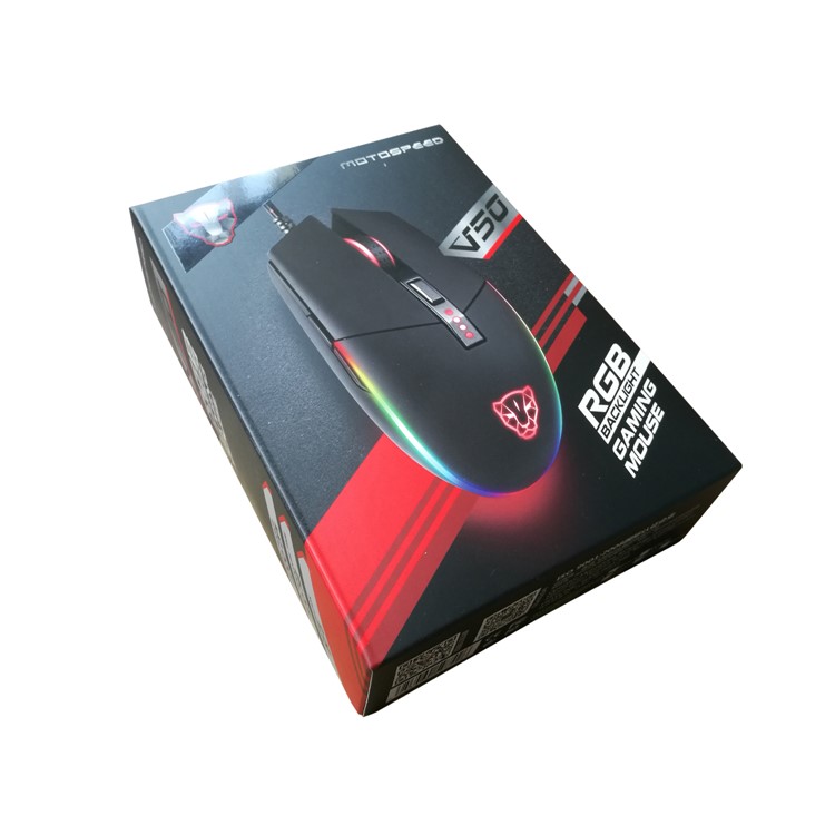 MOTOSPEED V50 4000DPI 6 Buttons Breathing LED Optical Wired Gaming Mouse - Black-7