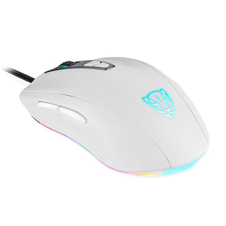 MOTOSPEED V60 5000DPI Breathing Optical Wired Gaming RBG Mouse - White-1