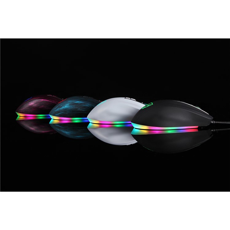 MOTOSPEED V60 5000DPI Breathing Optical Wired Gaming RBG Mouse - White-8